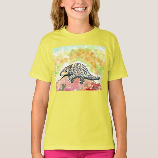 Cute Pangolin Painting T-shirt (Voorkant)