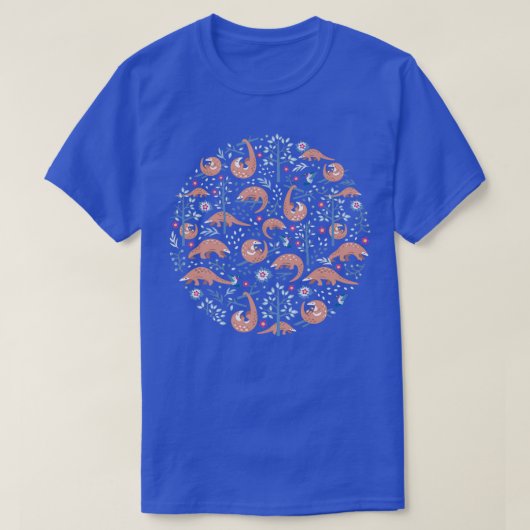 Cute Pangolin Pattern Forest Pattern T-shirt (Design voorkant)