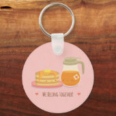 Cute Pannenkoeken en Esdoorn Koppel Sleutelhanger (Voorkant)