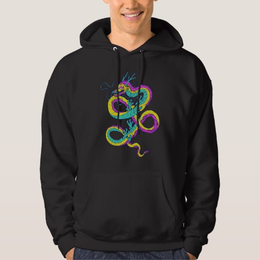 Cute Pansexual Dragon Pan Pride Flag Colors LGBTQ Hoodie (Voorkant)