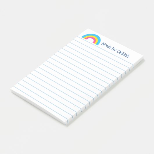 Cute Pansexual Pride Rainbow Flag Lined Custom Post-it® Notes (Schuin)