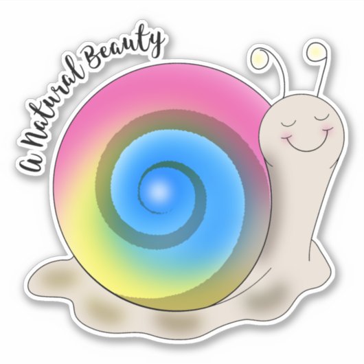 Cute Pansexual Pride Snail Sticker (Voorkant)