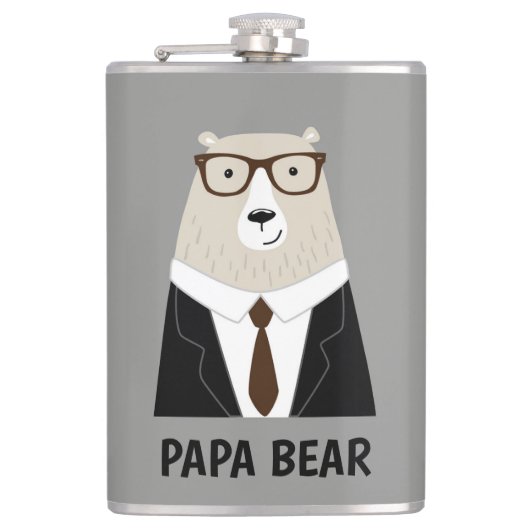Cute Papa Beer Vaderdag Geschenk Speciale Mok Heupfles (Voorkant)
