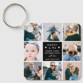 Cute 'Papa & Ik' Foto Collage 1e Vaderdag Sleutelhanger (Voorkant)