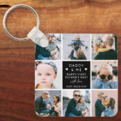 Cute 'Papa & Ik' Foto Collage 1e Vaderdag Sleutelhanger (Voorkant)