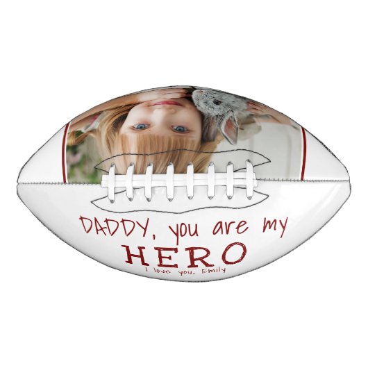 Cute papa je bent mijn Hero Vader Dag Foto American Football (Voorkant)