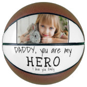 Cute papa je bent mijn Hero Vader Dag Foto Basketbal (Voorkant)
