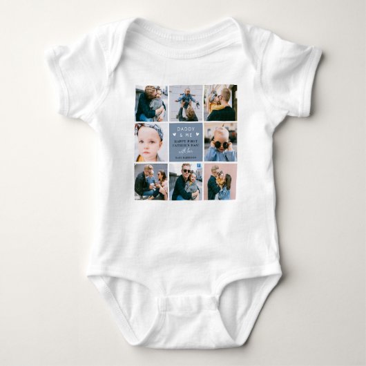 Cute 'Papa & Me' Foto Collage 1st Vaderdag B Romper (Voorkant)