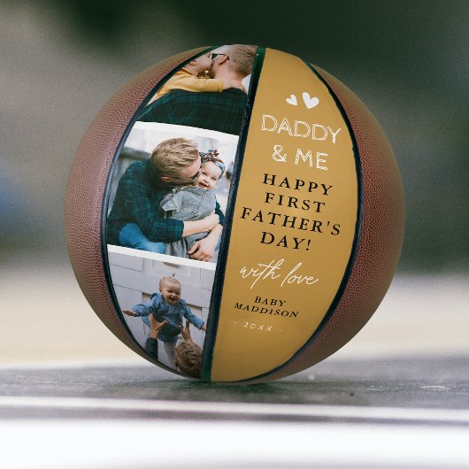 Cute 'Papa & Me' Foto Collage 1st Vaderdag Basketbal