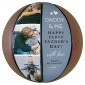 Cute 'Papa & Me' Foto Collage 1st Vaderdag Basketbal (Verticaal)