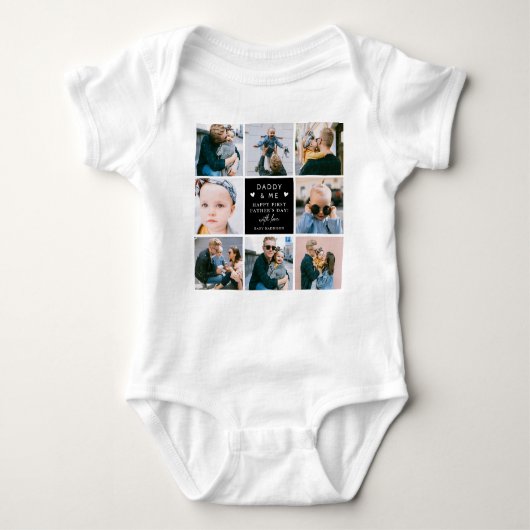 Cute 'Papa & Me' Foto Collage 1st Vaderdag Romper (Voorkant)