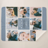 Cute 'Papa & Me' Foto Collage 1st Vaderdag Sherpa Deken (Voorkant (horizontaal))