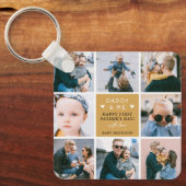 Cute 'Papa & Me' Foto Collage 1st Vaderdag Sleutelhanger (Voorkant)