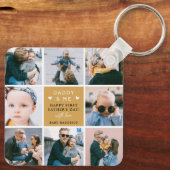 Cute 'Papa & Me' Foto Collage 1st Vaderdag Sleutelhanger (Achterkant)