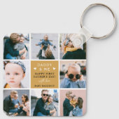 Cute 'Papa & Me' Foto Collage 1st Vaderdag Sleutelhanger (Achterkant)