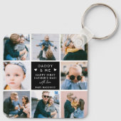 Cute 'Papa & Me' Foto Collage 1st Vaderdag Sleutelhanger (Achterkant)