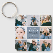 Cute 'Papa & Me' Foto Collage 1st Vaderdag Sleutelhanger (Voorkant)