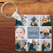 Cute 'Papa & Me' Foto Collage 1st Vaderdag Sleutelhanger (Voorkant)