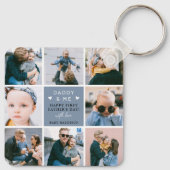 Cute 'Papa & Me' Foto Collage 1st Vaderdag Sleutelhanger (Achterkant)
