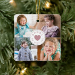 Cute papa We houden van je foto Collage Keramisch Ornament<br><div class="desc">Aangepast Cute Papa We houden van je Foto Collage Ceramic Ornament.</div>