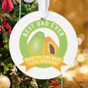 Cute Papa Ya de beste grappige fruitpun voor papa Ornament