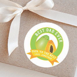 Cute Papa Ya de beste grappige fruitpun voor papa Ronde Sticker