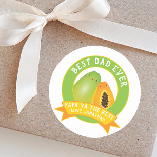 Cute Papa Ya de beste grappige fruitpun voor papa Ronde Sticker