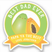 Cute Papa Ya de beste grappige liefdesGezegden voo Sticker (Voorkant)