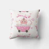 Cute Papa's kleine meisje Baby Buggy Sierkussen (Achterkant)