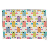 Cute papegaai patroon op Crème Kussensloop (Voorkant)