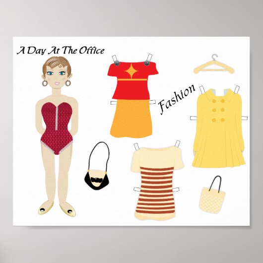 Cute Paper Mode Art Print Poster (Voorkant)