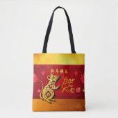 Cute Paper Rat Year Stylized Lantaarns AOTB Tote Bag (Voorkant)