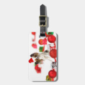 Cute Papillon Dog kerstkerstkerstkerstkerstkerstke Bagagelabel (Voorkant verticaal)