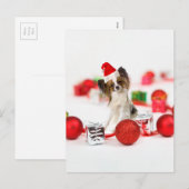 Cute Papillon Dog kerstkerstkerstkerstkerstkerstke Feestdagenkaart (Voorkant / Achterkant)