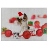 Cute Papillon Dog kerstkerstkerstkerstkerstkerstke Snijplank (Voorkant)