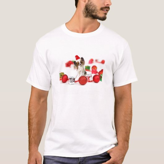 Cute Papillon Dog kerstkerstkerstkerstkerstkerstke T-shirt (Voorkant)