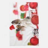 Cute Papillon Dog kerstkerstkerstkerstkerstkerstke Theedoek (Verticaal)