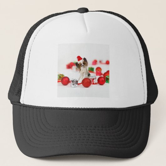 Cute Papillon Dog kerstkerstkerstkerstkerstkerstke Trucker Pet (Voorkant)