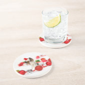 Cute Papillon Dog kerstkerstkerstkerstkerstkerstke Zandsteen Onderzetter (Zijkant)