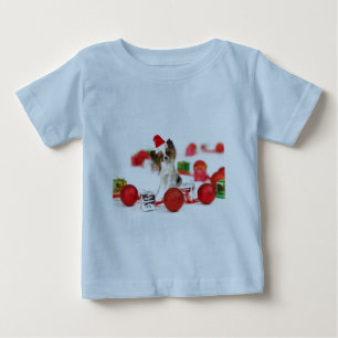Cute Papillon-hond Kerstman-muts
