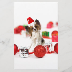 Cute Papillon-hond Kerstman-muts Briefpapier