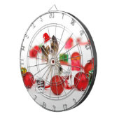 Cute Papillon-hond Kerstman-muts Dartbord (Voorkant Rechts)