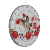 Cute Papillon-hond Kerstman-muts Dartbord (Voorkant Links)