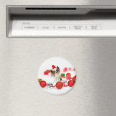 Cute Papillon-hond Kerstman-muts Magneet (Insitu (Vaatwasser))
