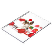 Cute Papillon-hond Kerstman-muts Notitieboek (Linkerzijde)