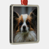 Cute papillon hond metalen ornament (Rechts)
