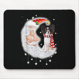 Cute Papillon met kerstcadeau-Hondenliefhebber voo Muismat