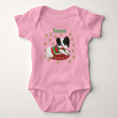 Cute Papillon Puppy Baby Bodysuit (Voorkant)