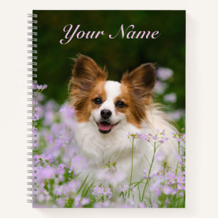 Cute Papillon Spaniel Head Foto-Hondenliefhebbers  Notitieboek