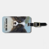 Cute Papillon Speelgoed Spaniel Dog aan de Dock Bagagelabel (Voorkant horizontaal)